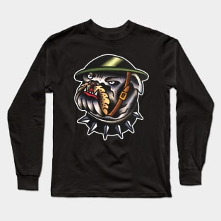 Army Bulldog Tattoo Design Long Sleeve T-Shirt